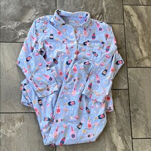 🍾 BedHead Pajama Set Long Sleeve Button Up Pants Size XL Cotton Champagne